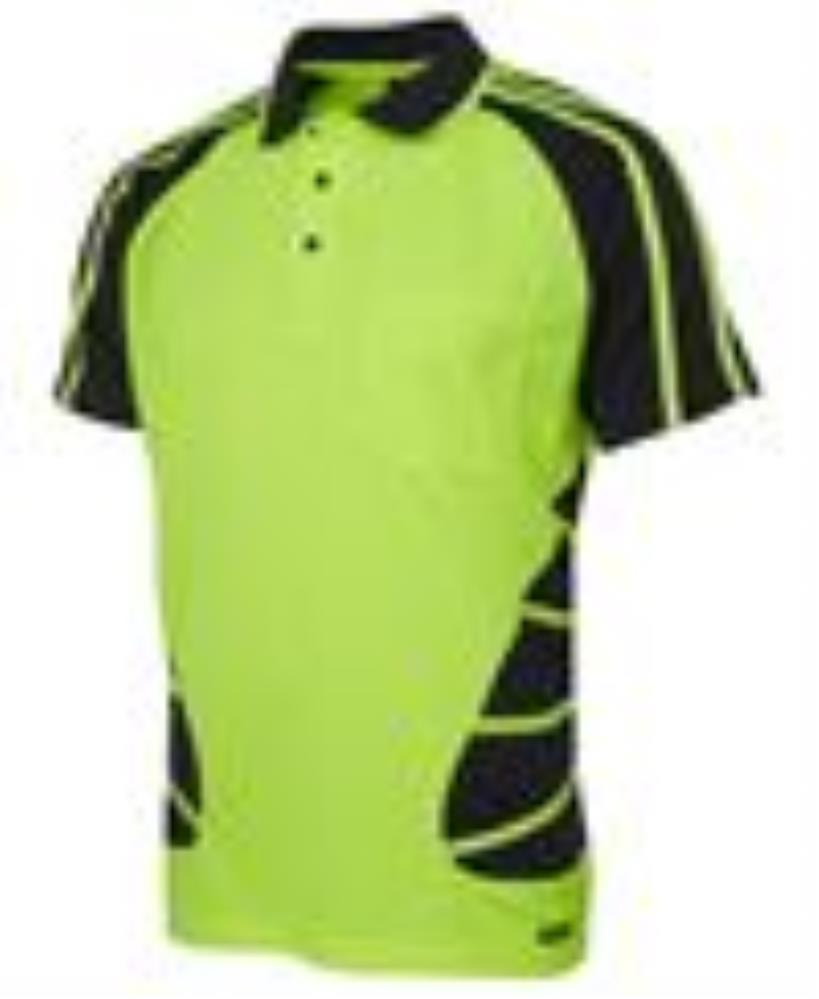 JB'S 6HSP S/SL HI VIS MICROMESH SPIDER POLO