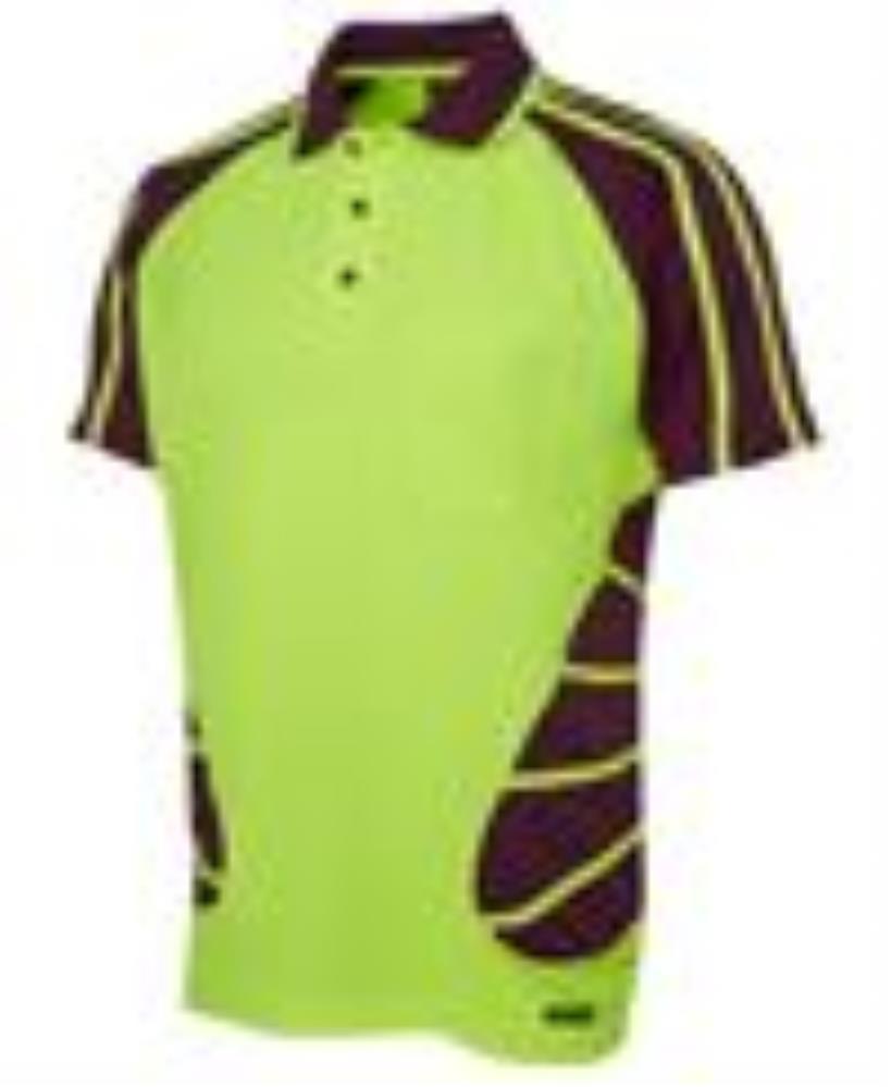 JB'S 6HSP S/SL HI VIS MICROMESH SPIDER POLO
