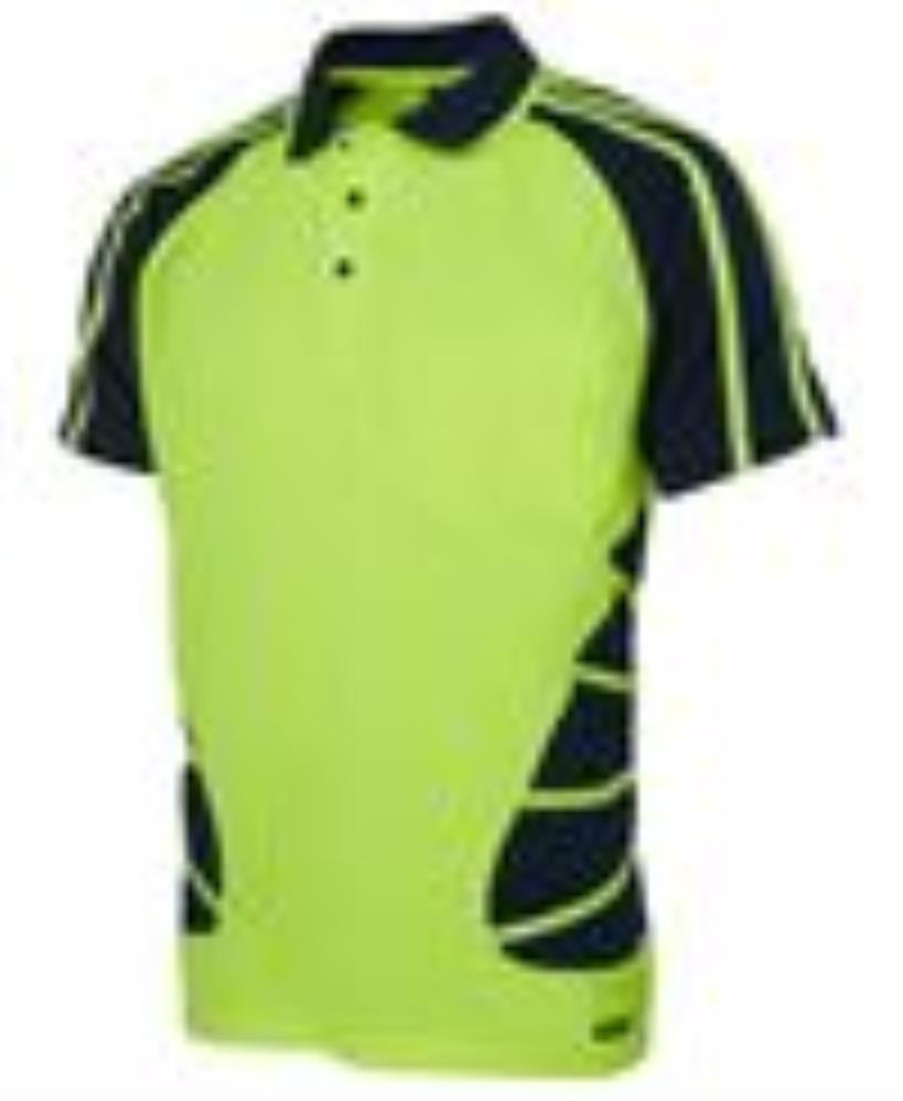 JB'S 6HSP S/SL HI VIS MICROMESH SPIDER POLO