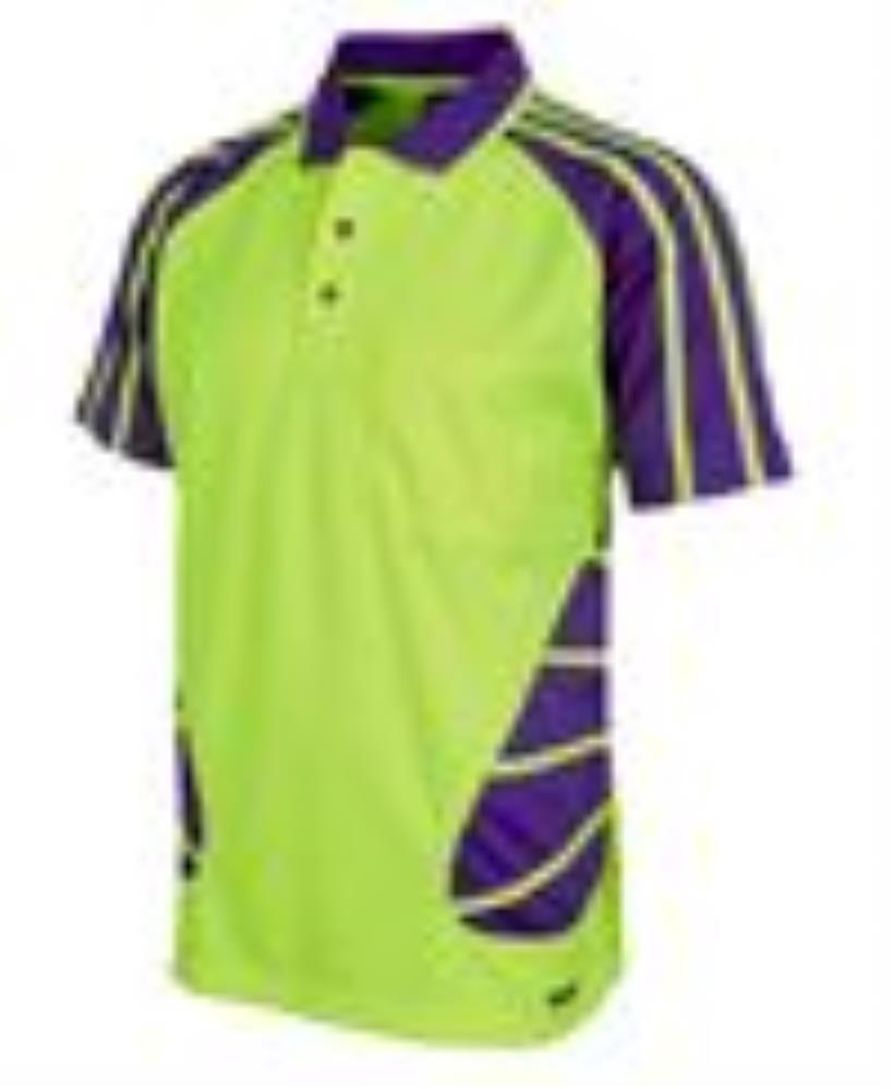 JB'S 6HSP S/SL HI VIS MICROMESH SPIDER POLO