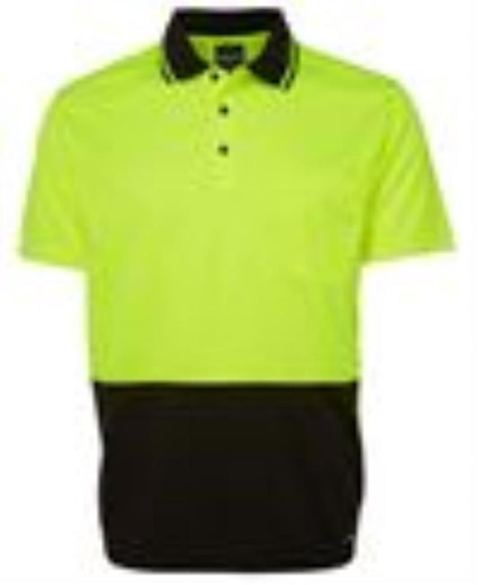JB'S 6HVNC S/SL HI VIS TRADITIONAL NON CUFF MICROMESH POLO