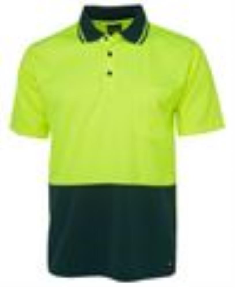 JB'S 6HVNC S/SL HI VIS TRADITIONAL NON CUFF MICROMESH POLO