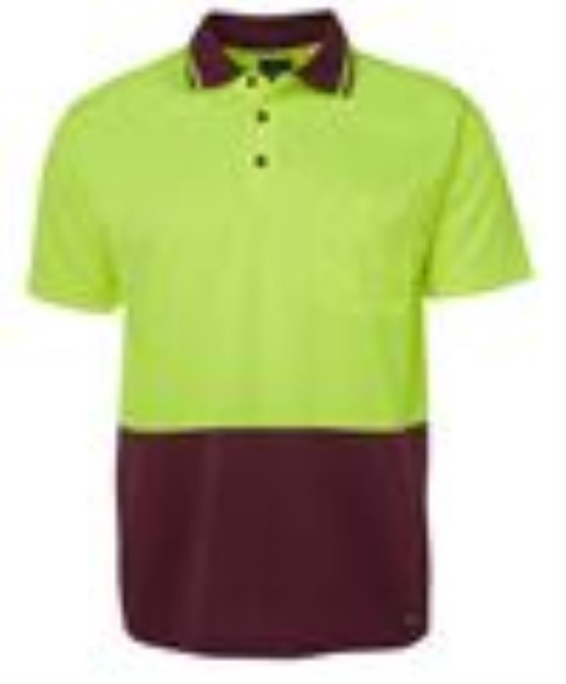 JB'S 6HVNC S/SL HI VIS TRADITIONAL NON CUFF MICROMESH POLO