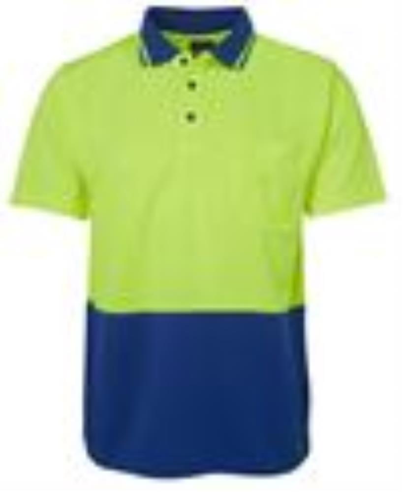 JB'S 6HVNC S/SL HI VIS TRADITIONAL NON CUFF MICROMESH POLO