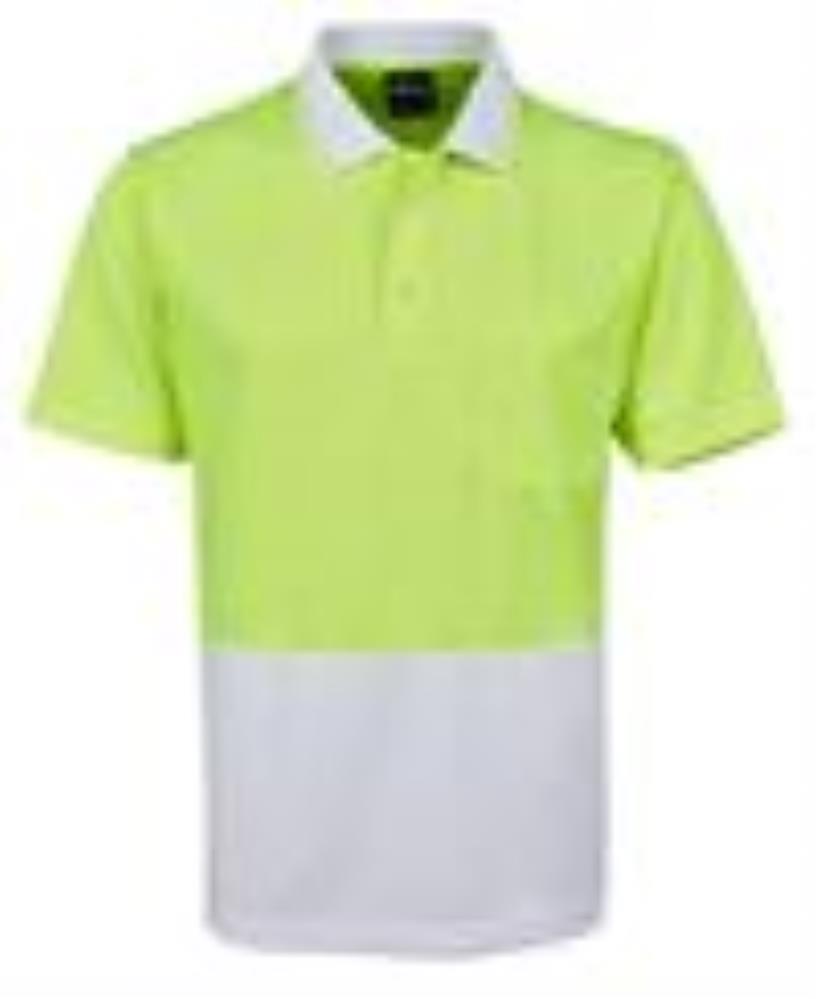 JB'S 6HVNC S/SL HI VIS TRADITIONAL NON CUFF MICROMESH POLO