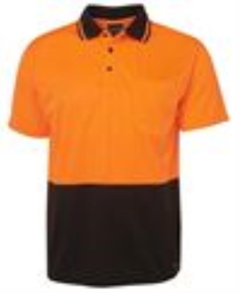 JB'S 6HVNC S/SL HI VIS TRADITIONAL NON CUFF MICROMESH POLO