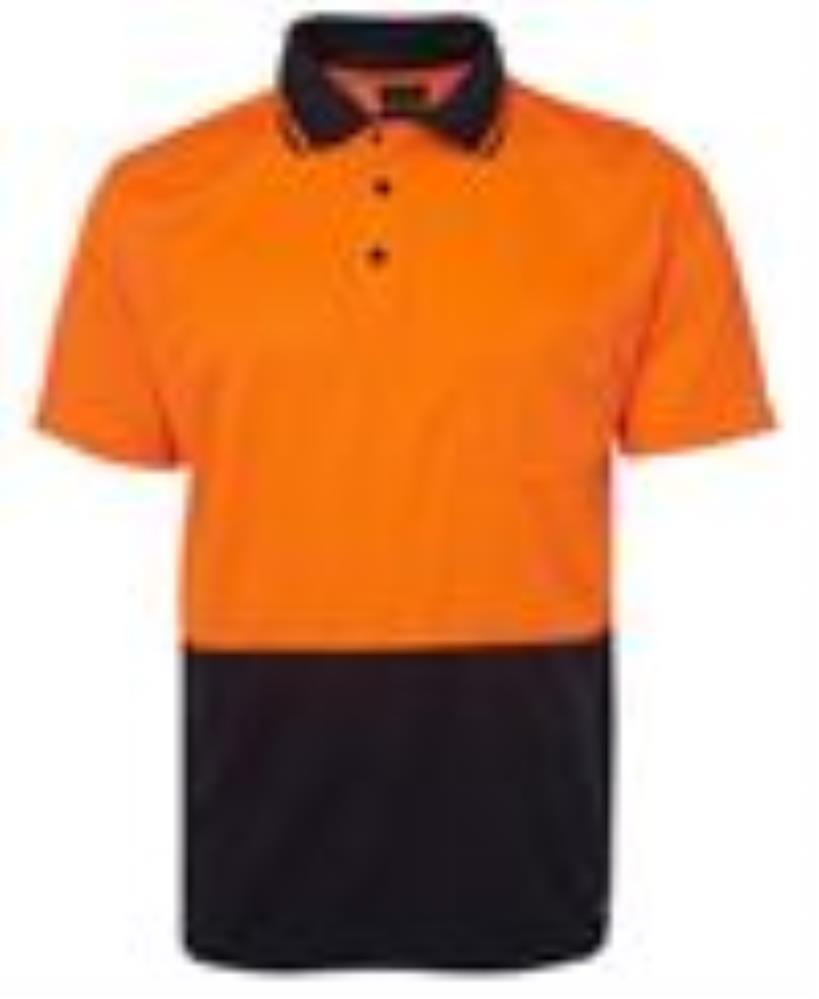 JB'S 6HVNC S/SL HI VIS TRADITIONAL NON CUFF MICROMESH POLO