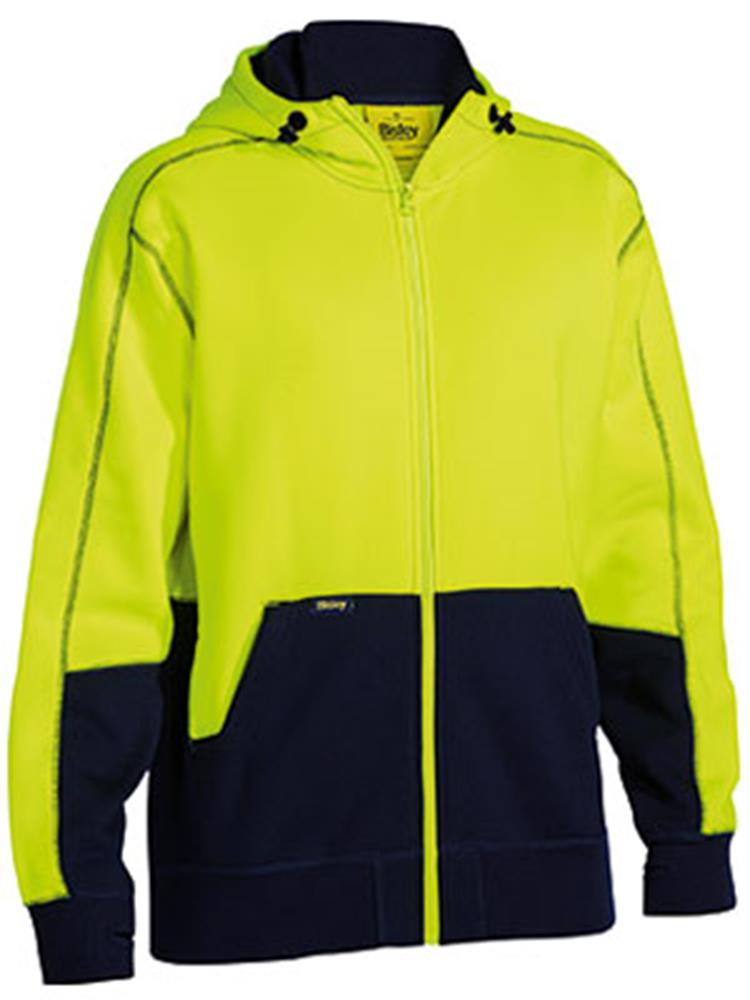 BISLEY BK6819 HI VIS FULL ZIP FLEECE HOODIE
