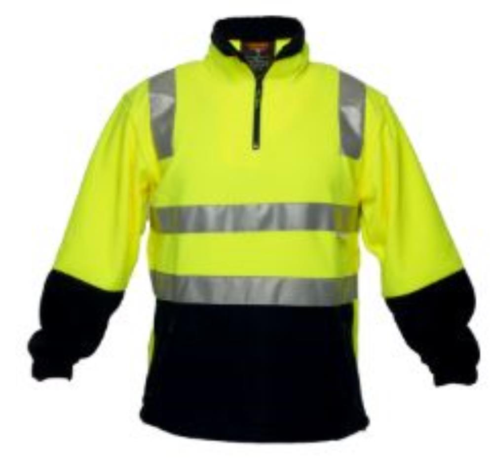 PRIME MOVER MF215 1/2 ZIP REFLECTIVE HI VIS POLAR FLEECE PULLOVER