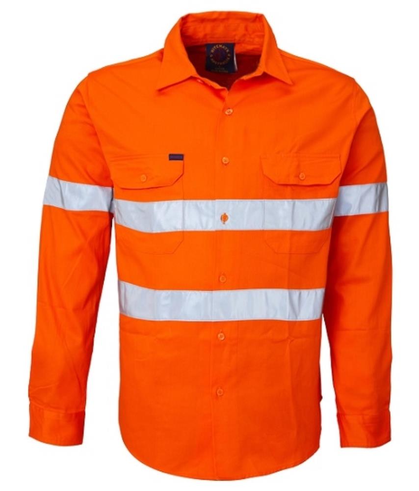 RITEMATE RM1040R L/SL REFLECTIVE HI VIS DRILL SHIRT