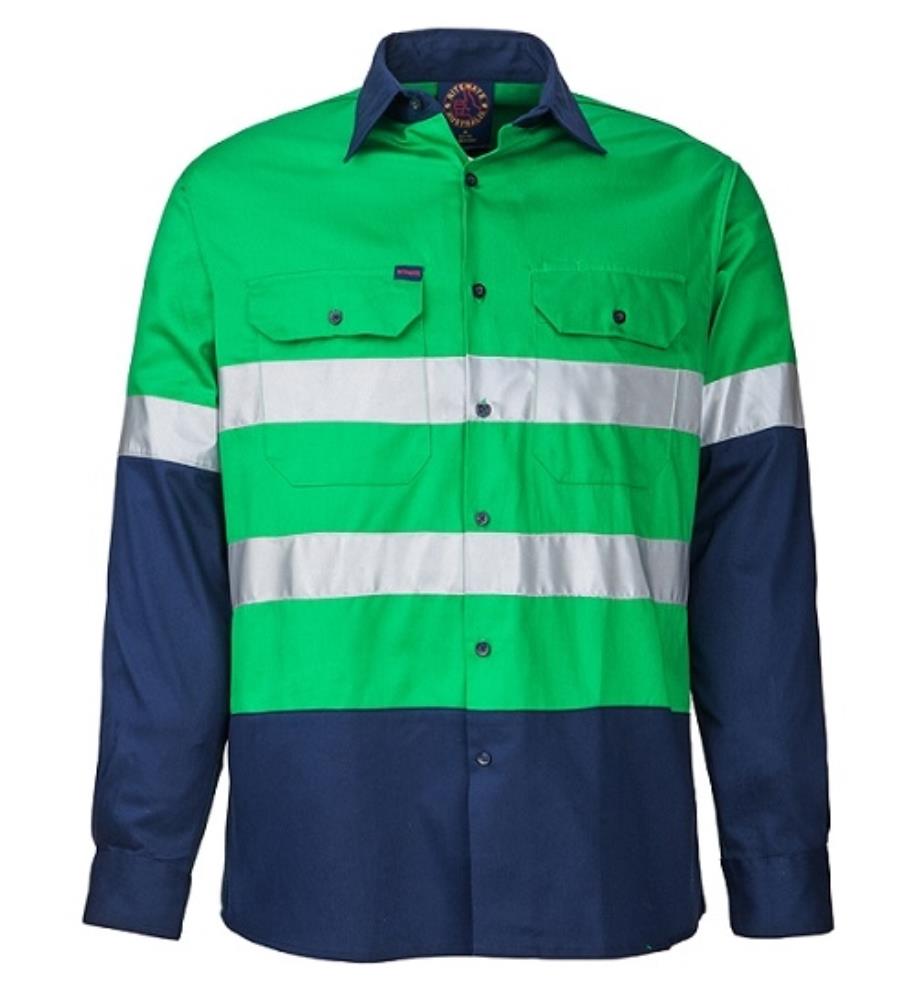 RITEMATE RM1050R L/SL REFLECTIVE HI VIS DRILL SHIRT