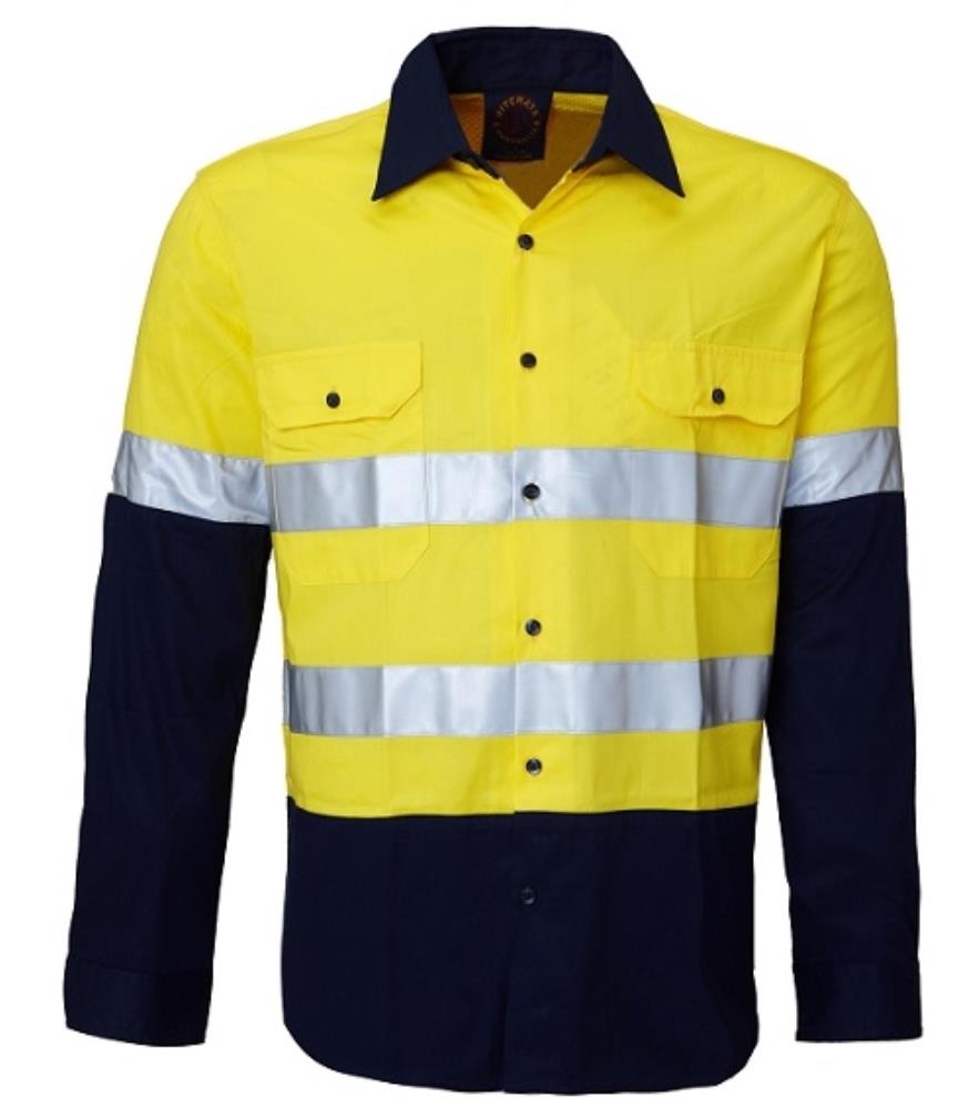 RITEMATE RM1050R L/SL REFLECTIVE HI VIS DRILL SHIRT