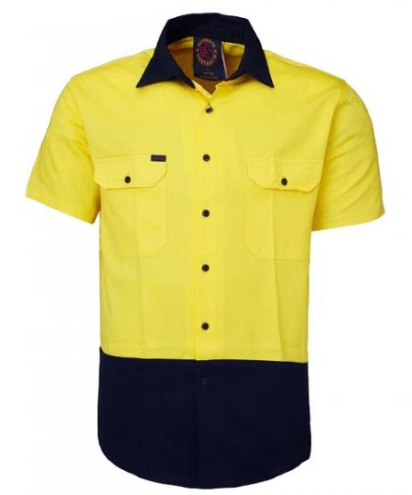 RITEMATE RM107V2S S/SL HI VIS LT WEIGHT COTTON SHIRT