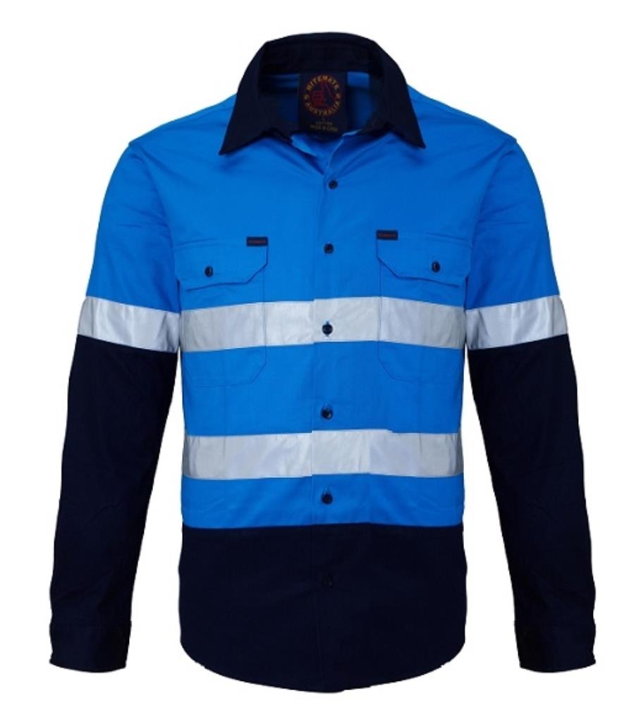 RITEMATE RM4050R L/SL KIDS REFLECTIVE HI VIS COTTON SHIRT