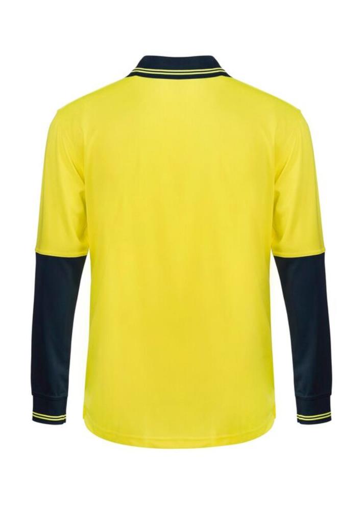 WORKCRAFT WSP202 L/SL HI VIS MICROMESH 2 TONE POLO W/PKT