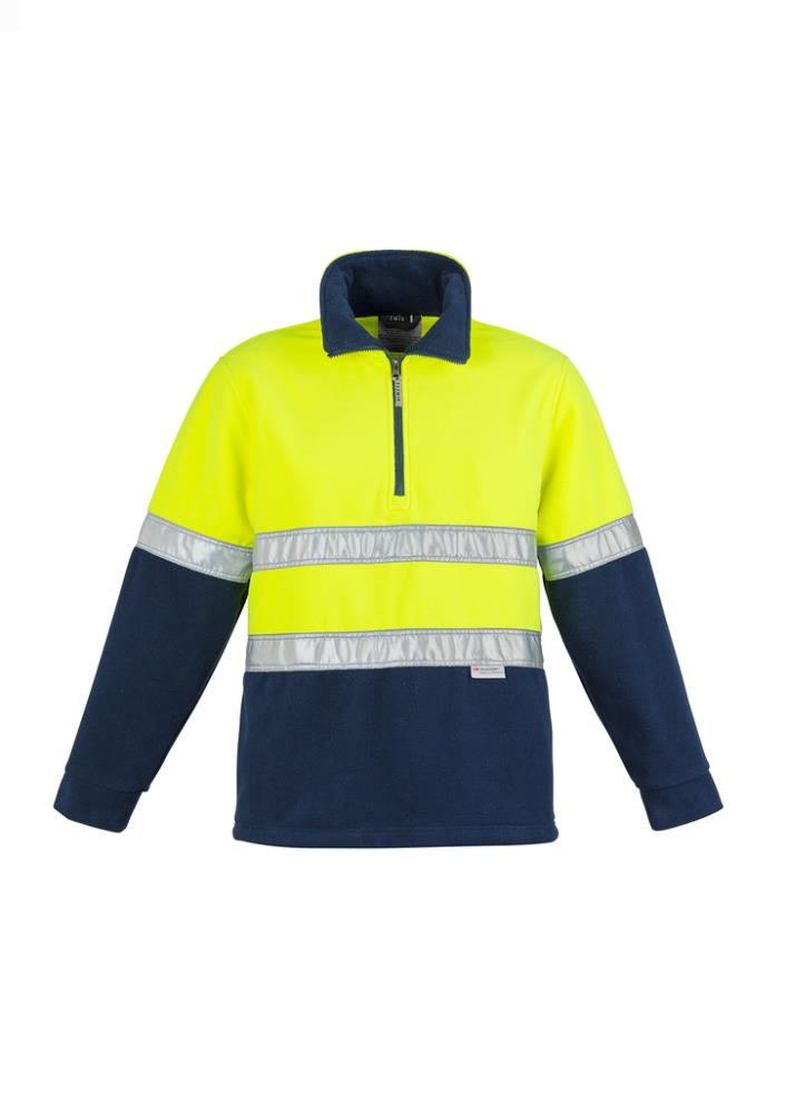 SYZMIK ZT461 HI-VIS 1/2 ZIP POLAR FLEECE JUMPER - HOOP TAPE