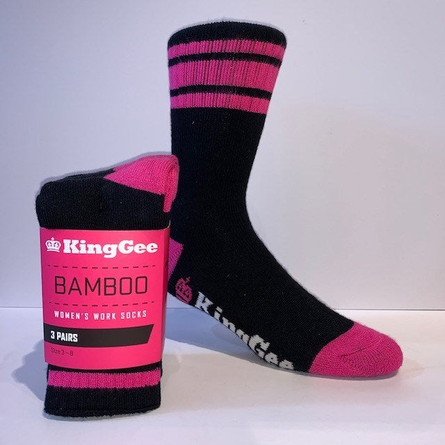 KING GEE K49015 WOMENS 3 PK BAMBOO SOCKS