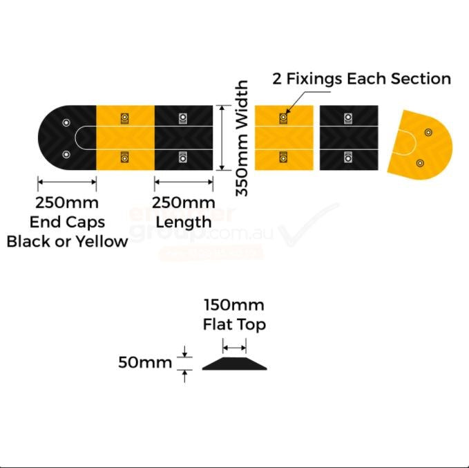ENFORCER HEAVY DUTY RUBBER SPEED HUMP 250MM
