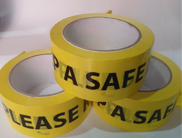 SAFE DISTANCE CUSTOM PRINTED TAPE - 48MM X 66M