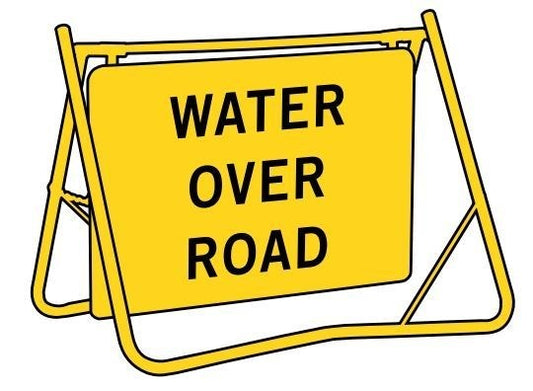 WATER OVER ROAD T2-13 SWING STAND SIGN