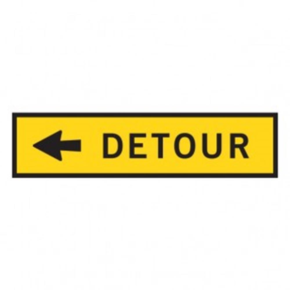 DETOUR LEFT ARROW - BOXED EDGE SIGN