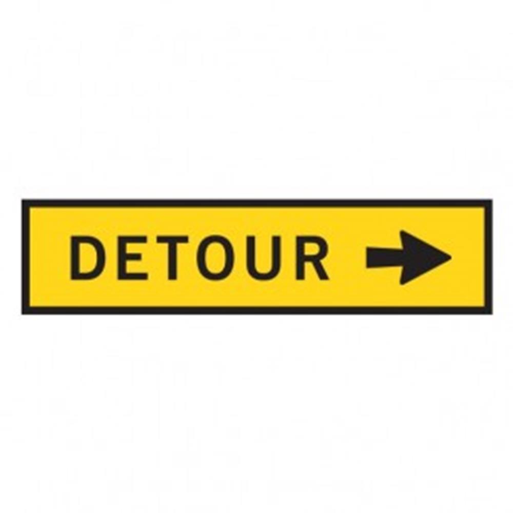 DETOUR RIGHT ARROW - BOXED EDGE SIGN