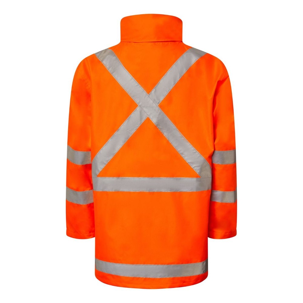 WORKCRAFT WW9017 NSW RAIL HI VIS REFLECTIVE JACKET WITH X PATTERN TAPE