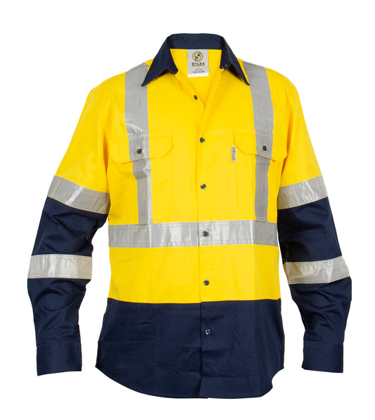 ATLAS 07399 L/SL REFLECTIVE HI VIS LT WEIGHT COTTON SHIRT