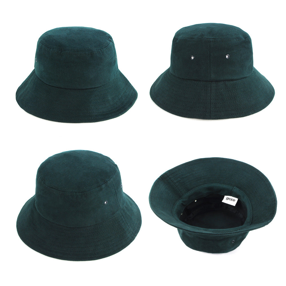 GRACE COLLECTION KIDS COTTON DRILL BUCKET HAT W/TOGGLE