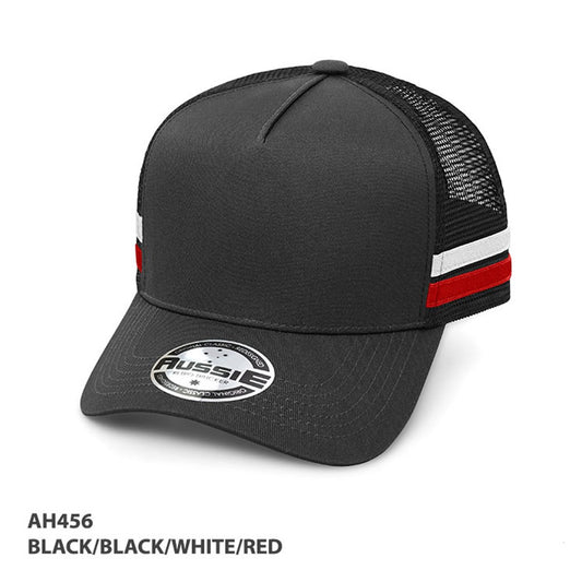 GRACE AH456 A-FRAME STRIPED TRUCKER CAP