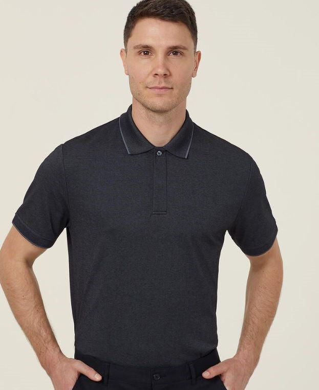 NNT CATJA4 MENS TEXTURED COTTON POLY SHORT SLEEVE POLO