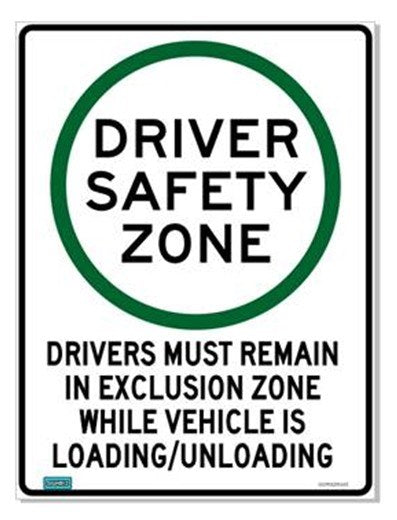 DRIVER SAFETY ZONE WORKPLACE SIGN