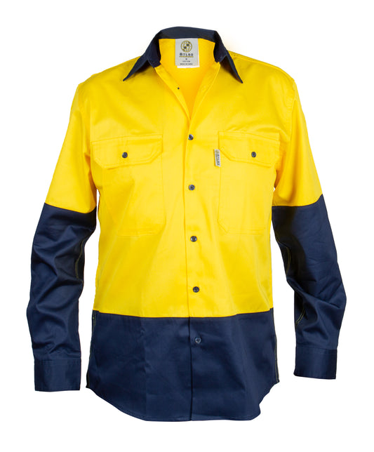 ATLAS 07588 L/SL HI VIS COTTON DRILL SHIRT