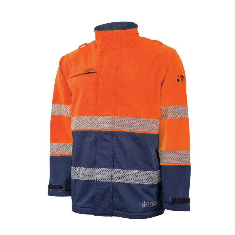 BOOL BW2305T8 HI VIS PPE2 SOFTSHELL JACKET W/ SEGMENTED REF TAPE
