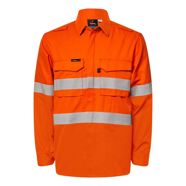 FLAMEBUSTER FSV035 HRC2 HI VIS REFLECTIVE SHIRT WITH GUSSET SLEEVES