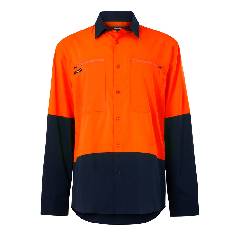 KING GEE K54036 L/SL DRYCOOL HI VIS SPLICED SHIRT