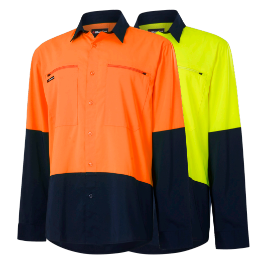 KING GEE K54036 L/SL DRYCOOL HI VIS SPLICED SHIRT