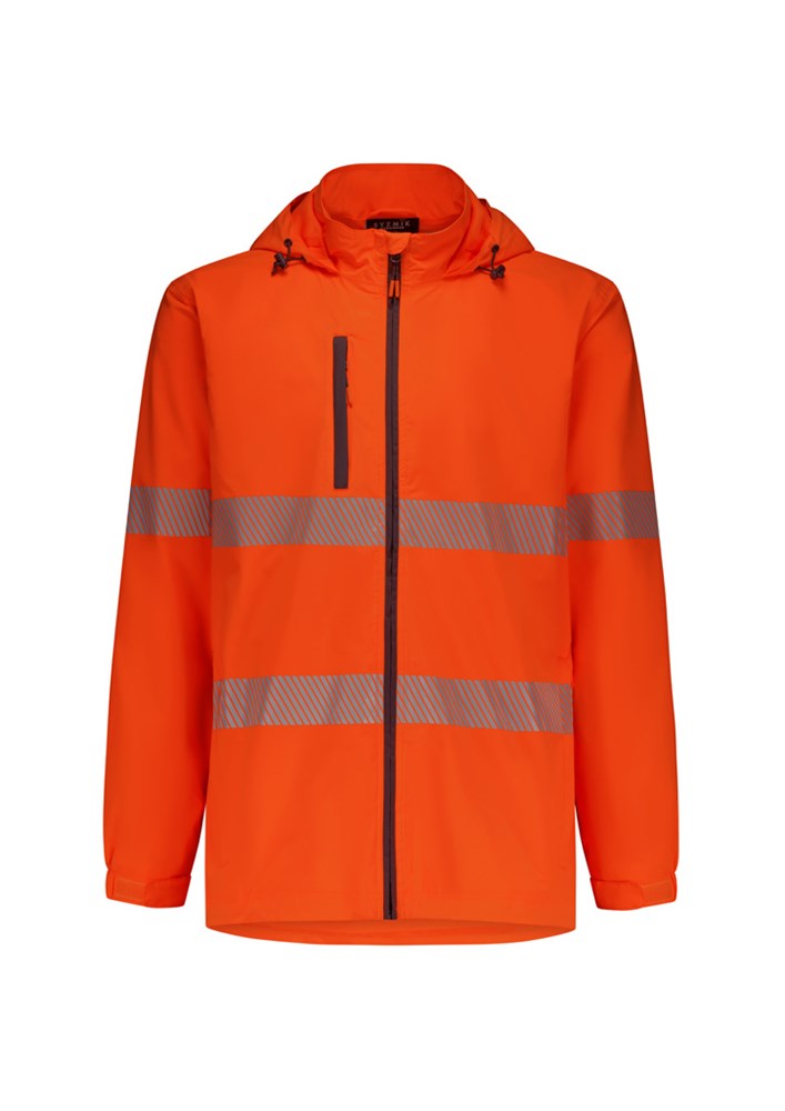 SYZMIK ZJ560 UNISEX SUPER LIGHT SEGMENTED TAPE PACKABLE RAIN JACKET