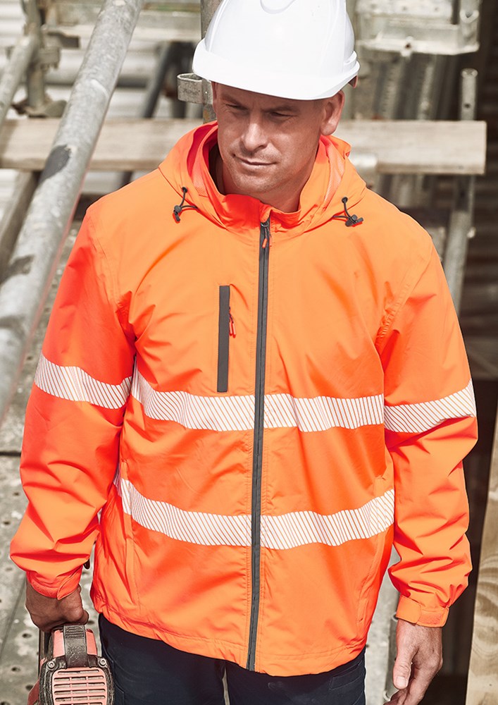 SYZMIK ZJ560 UNISEX SUPER LIGHT SEGMENTED TAPE PACKABLE RAIN JACKET