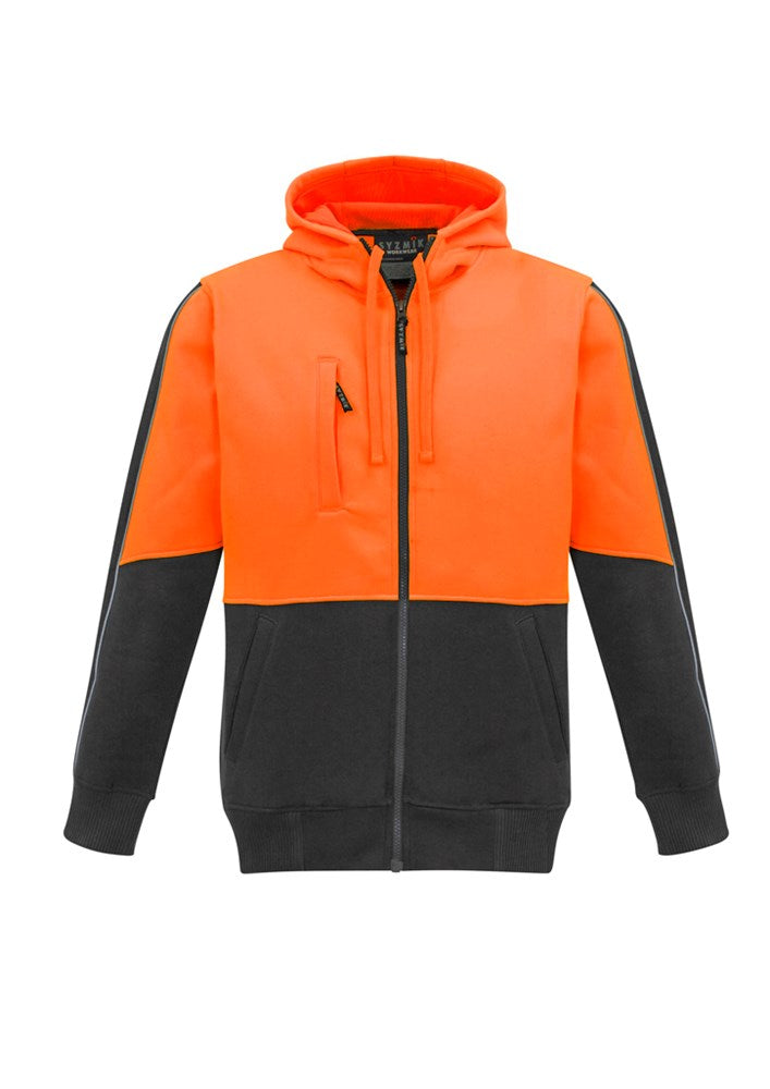 SYZMIK ZT485 UNISEX HI VIS FULL ZIP FLEECE HOODIE