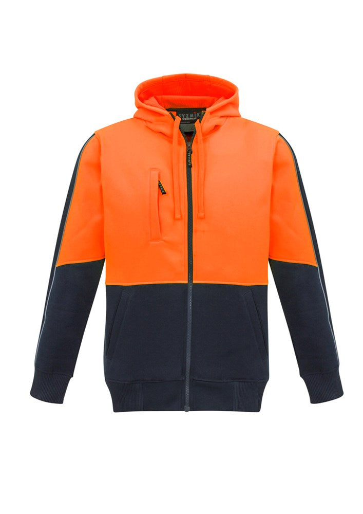 SYZMIK ZT485 UNISEX HI VIS FULL ZIP FLEECE HOODIE