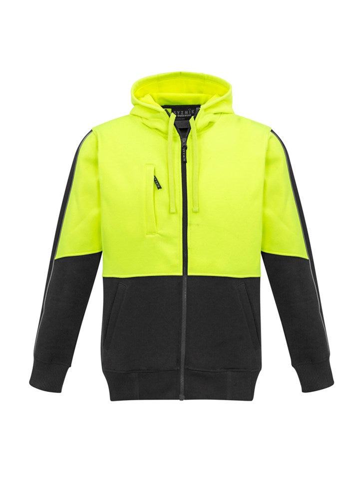 SYZMIK ZT485 UNISEX HI VIS FULL ZIP FLEECE HOODIE