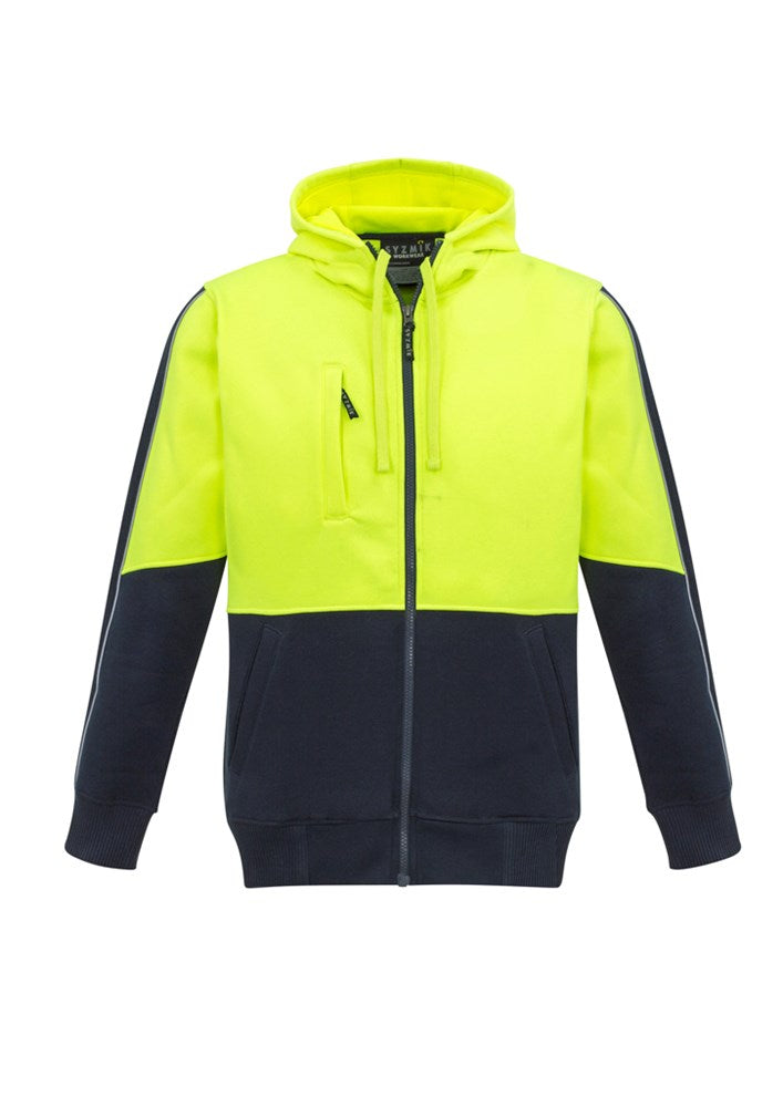 SYZMIK ZT485 UNISEX HI VIS FULL ZIP FLEECE HOODIE