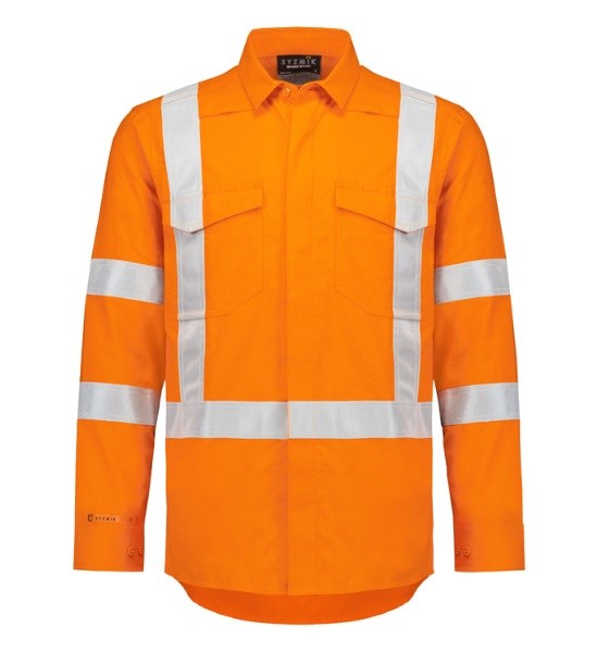 SYZMIK ZW187 MENS L/SL FLAME LIGHTWEIGHT RIPSTOP X BACK SHIRT