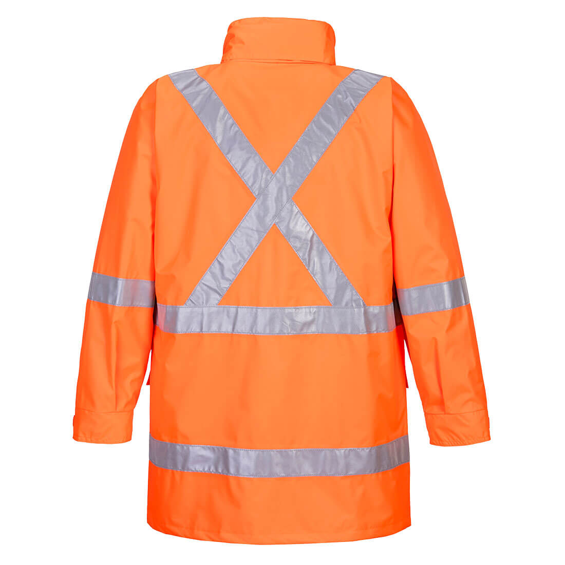 PRIME MOVER MX306 HI-VIS RAIL RAIN JACKET WITH CROSS BACK TAPE