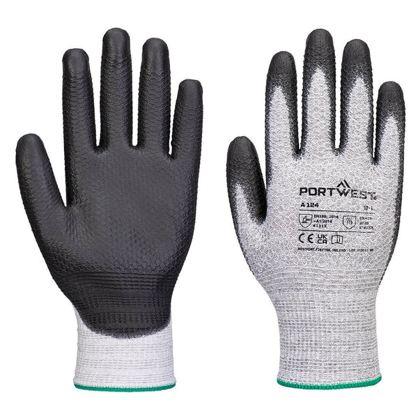PORTWEST A124 GRIP 13 PU DIAMOND KNIT GLOVE - 12 PACK