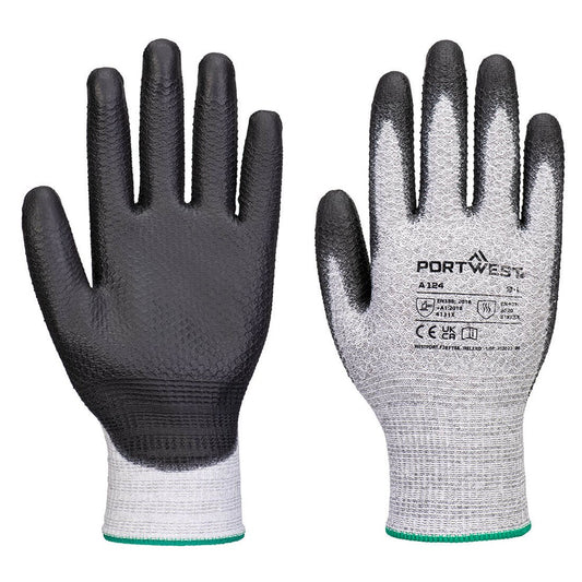 PORTWEST A124 GRIP 13 PU DIAMOND KNIT GLOVE - 12 PACK