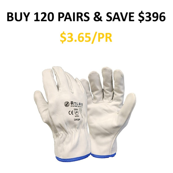 ATLAS ATG140 RIGGER GLOVE NATURAL FULL GRAIN
