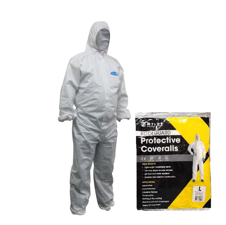 ATLAS COT619 KOOLGARD LAMINATED DISPOSABLE COVERALLS-TYPE 5/6