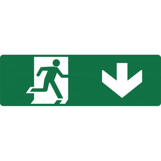EXIT SIGN - RUNNING MAN (WITH DOWN ARROW)